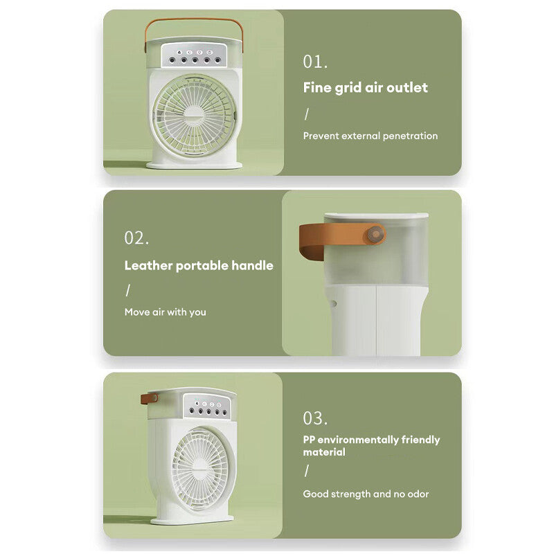 Portable USB Air Cooling Fan Spray Mist Air Cooler and Humidifier