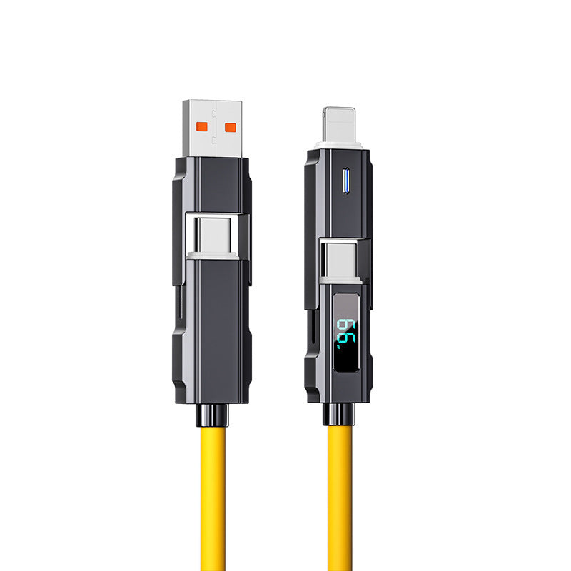 Digital Display Data Line Typec Four-in-one Silicone PD Fast Charge Line
