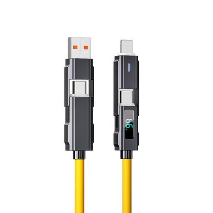 Digital Display Data Line Typec Four-in-one Silicone PD Fast Charge Line