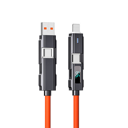 Digital Display Data Line Typec Four-in-one Silicone PD Fast Charge Line