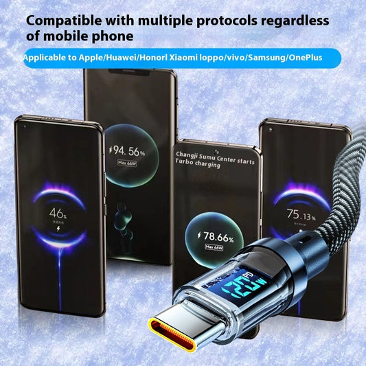 Type c data cable With Digital Display