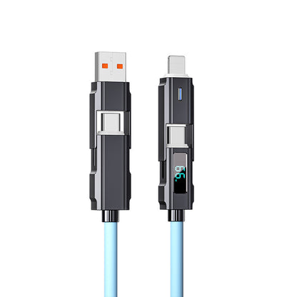 Digital Display Data Line Typec Four-in-one Silicone PD Fast Charge Line