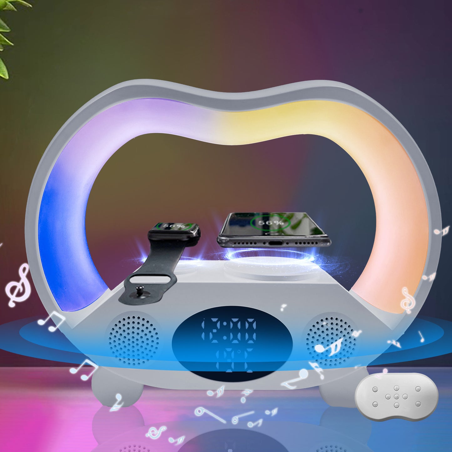 6 In 1 Smart Remote Control Bluetooth Lamp