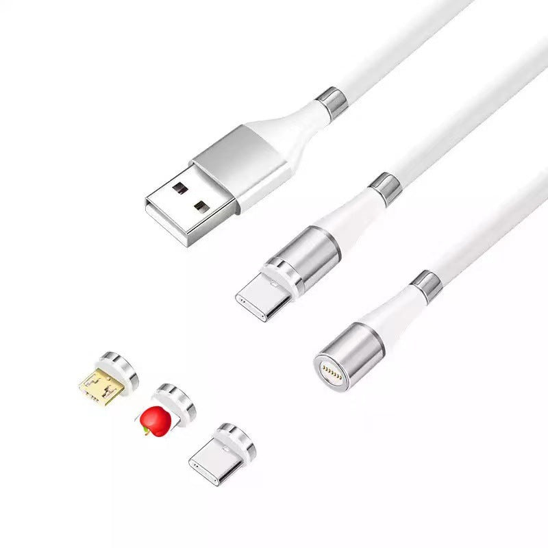 , Fast Charging Silicone Storage Three-in-one Data Cable