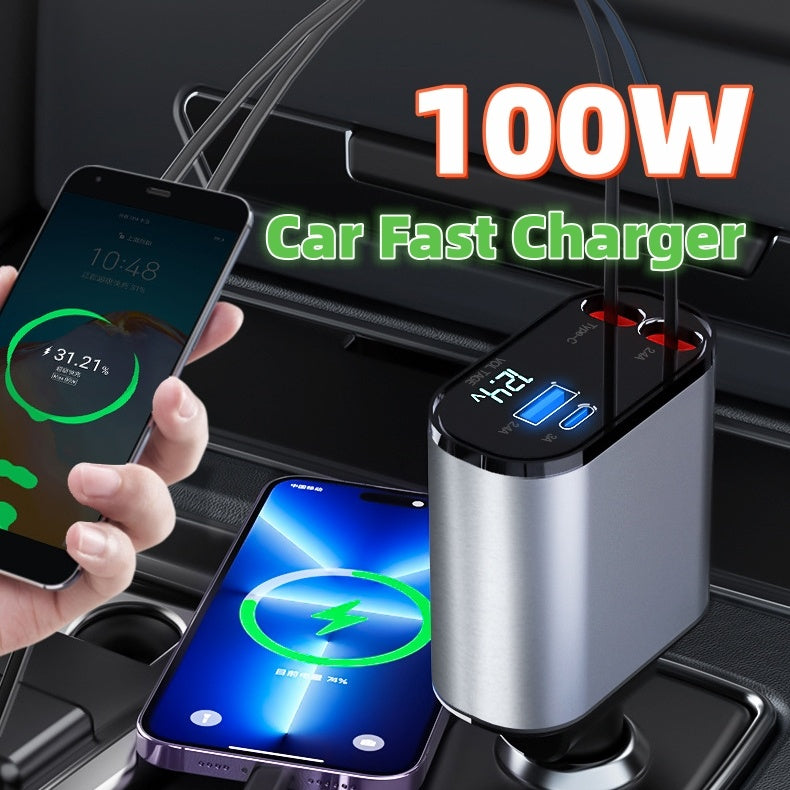Metal Car Charger 120W Super Fast