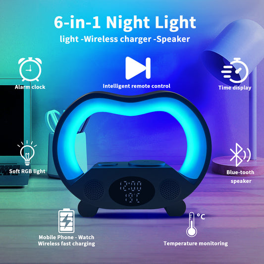 6 In 1 Smart Remote Control Bluetooth Lamp