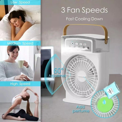 Portable USB Air Cooling Fan Spray Mist Air Cooler and Humidifier