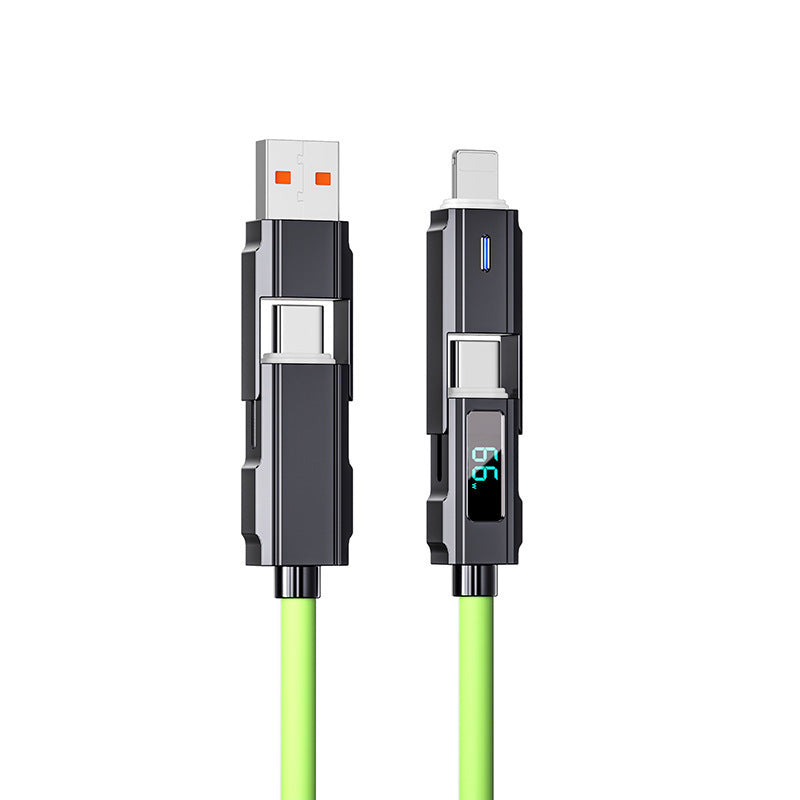 Digital Display Data Line Typec Four-in-one Silicone PD Fast Charge Line