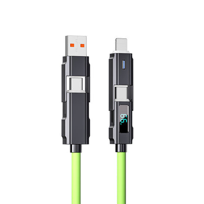 Digital Display Data Line Typec Four-in-one Silicone PD Fast Charge Line