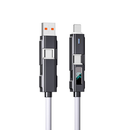 Digital Display Data Line Typec Four-in-one Silicone PD Fast Charge Line