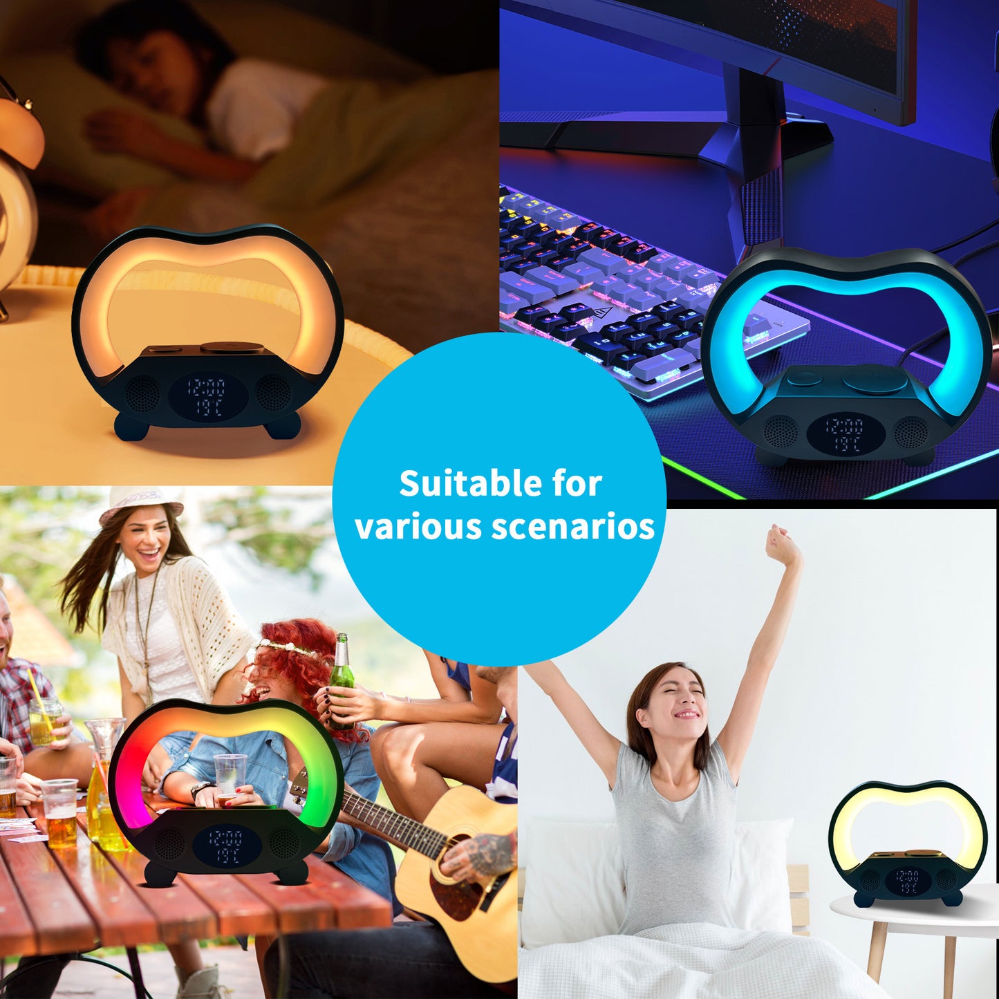 6 In 1 Smart Remote Control Bluetooth Lamp