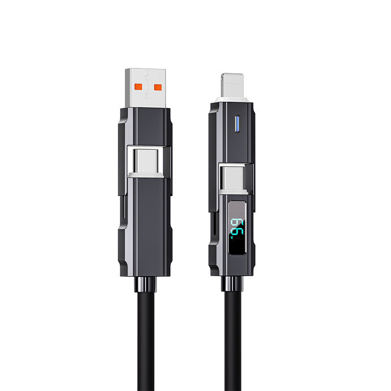 Digital Display Data Line Typec Four-in-one Silicone PD Fast Charge Line