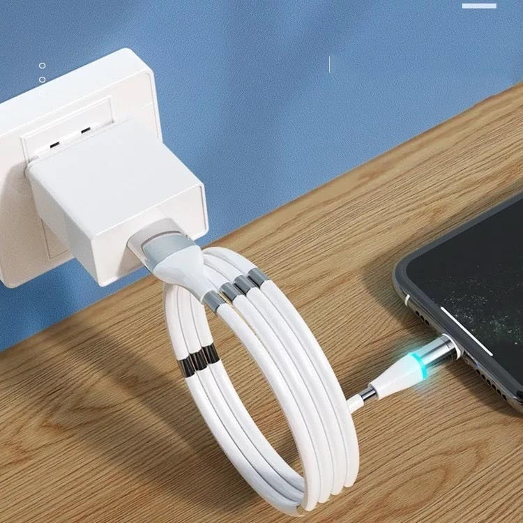 , Fast Charging Silicone Storage Three-in-one Data Cable